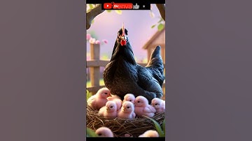 pink Chick Black Mom #ai #birds #adorablechicks