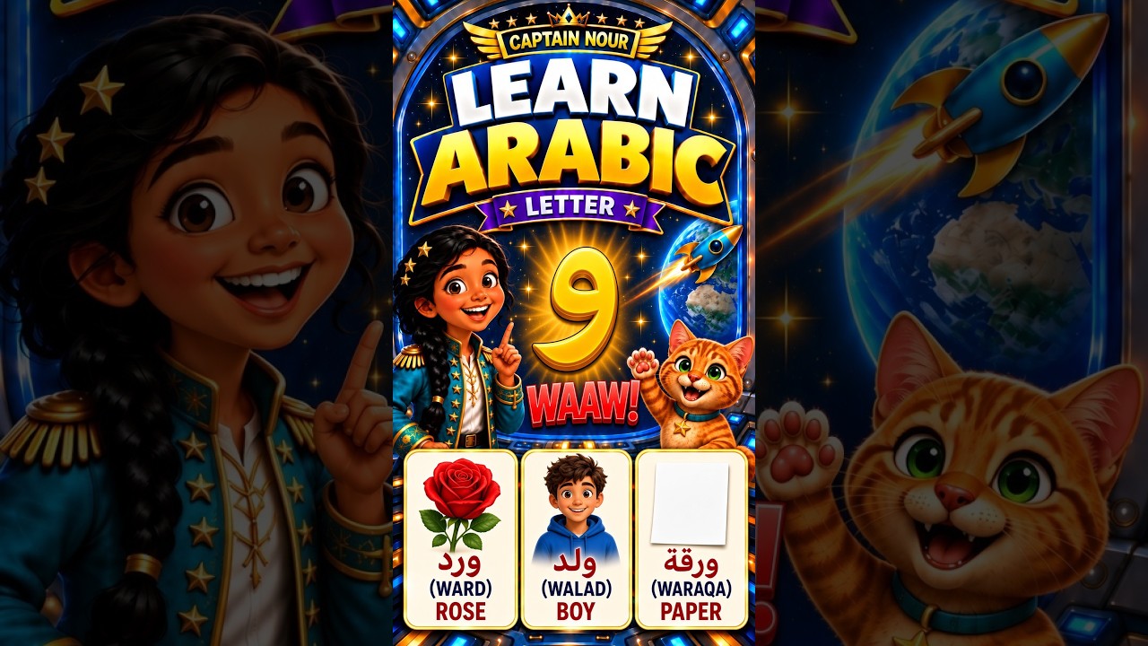 Learn Arabic Letter و WAAW and 3 Easy Arabic Words for Beginners #learnarabic #arabic