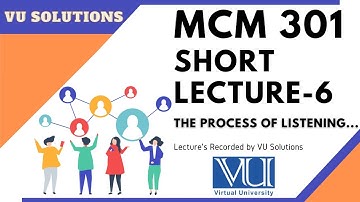 #mcm301 short Lecture 6 | The Process of listening  - Levels of listening - Types of listening