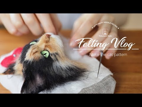 Make a cat pattern with wool felt