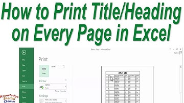 How to Print Title or Heading on Every Page in Excel