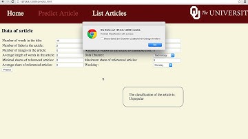 Online News Popularity Demo - Data Mining Project Fall 2015 OU