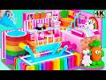 How To Make Cute Pink Bunny House with Automatic Swimming Pool from Cardboard ❤️ DIY Miniature House