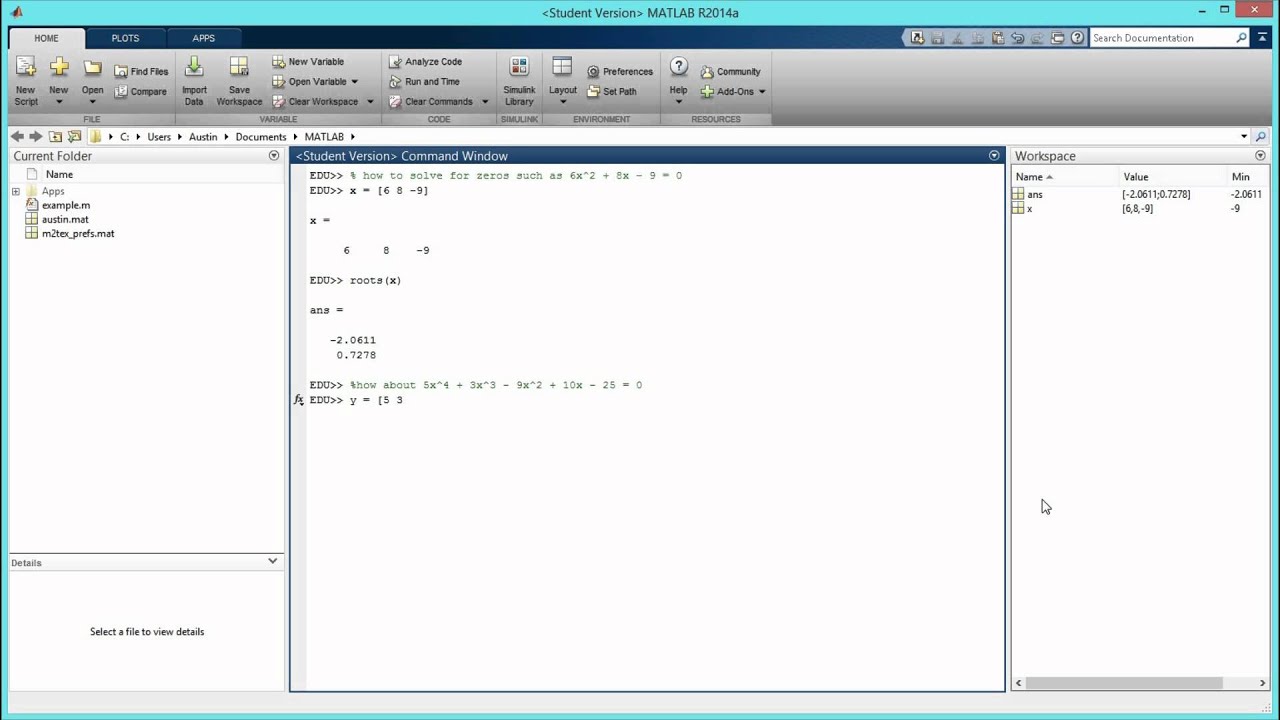 matlab polyroots