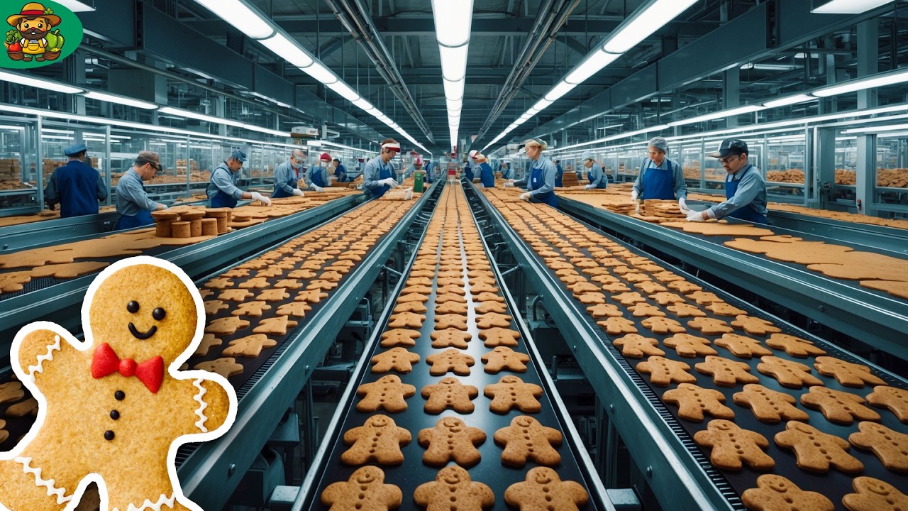 Gingerbread Mega Factory: How Millions of Gingerbreads are Made in a food Factory