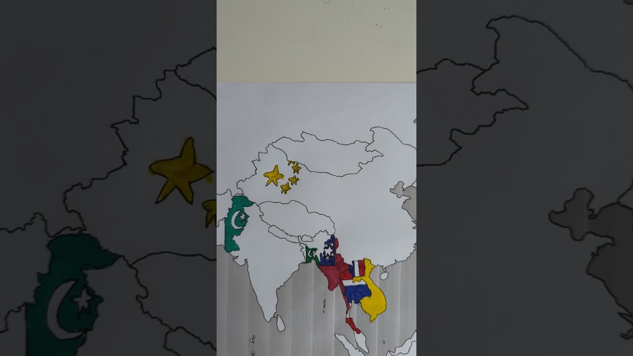 Map of Asia 1950 - People's Republic of China #history #flag #1950 #asia