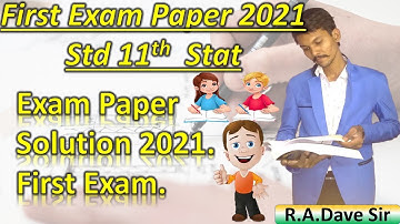 Std 11 Stat Paper Solution 2021|| Part-2 || First Exam Paper Solution 2021 || Gseb First Exam