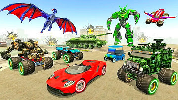 Bull Robot Car Transform Games 2022: Golden Bull Robot Wars - Android iOS Gameplay