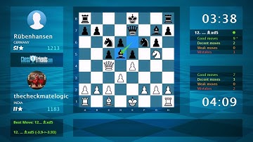 Chess Game Analysis: thecheckmatelogic - Rübenhansen, 1-0 (By ChessFriends.com)