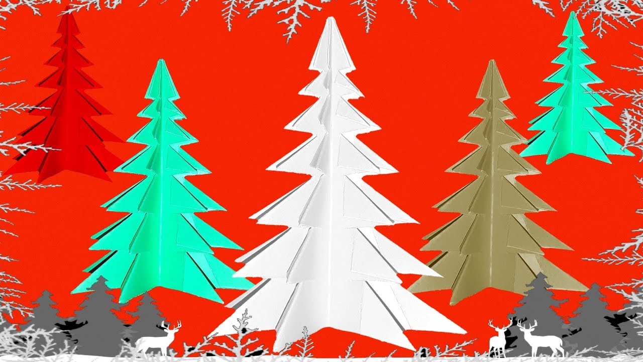 Tutorial How To Make Paper Cutting Art 3d Paper Christmas Tree Xmas Tree Youtube
