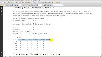 Modeling Techniques using R Chapter 7 Text Mining part 9  Exploring the tm package Part 6 creating a