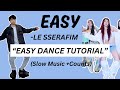 Le sserafim easy mirrored dance tutorial  kpop  step by step kpopdancetutorial