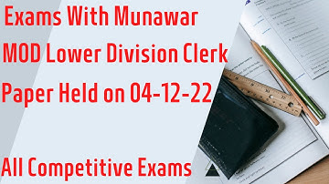 Ministry of Defence Lower Division Clerk Paper Held on 04-12-2022