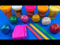 Satisfying video | Making Glitter Colorful Playdoh Ice Cream with Glitter Balls Asmr