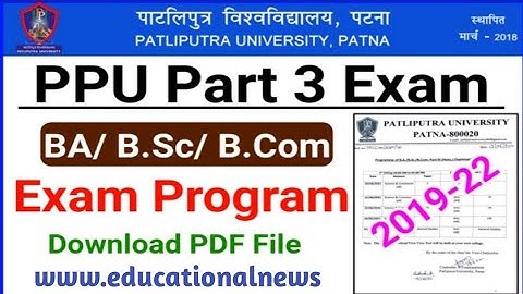 Patliputra University Part-3 Revised Exam Date 2022|PPU B.A/B.sc/B.com part 3 Admit card/new date