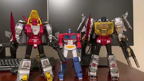 Transformers Masterpiece Dinobot  Grimlock - Gigapower Gigasaurs Superator Toy - Chrome V2