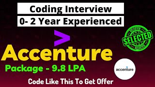 Accenture Coding Interview | Code Like This To Get Offer Letter
