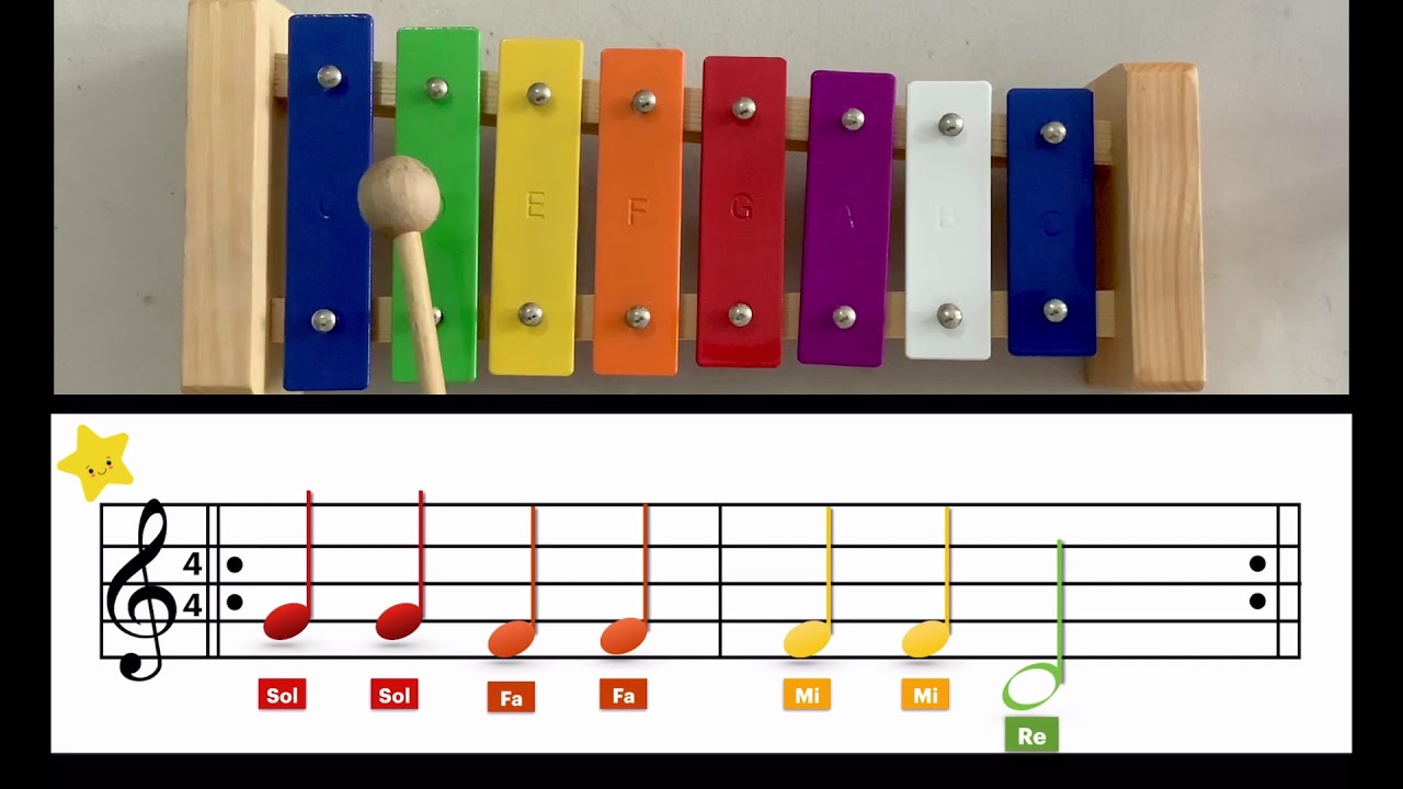 Canción Estrellita Notas en Xilófono YouTube