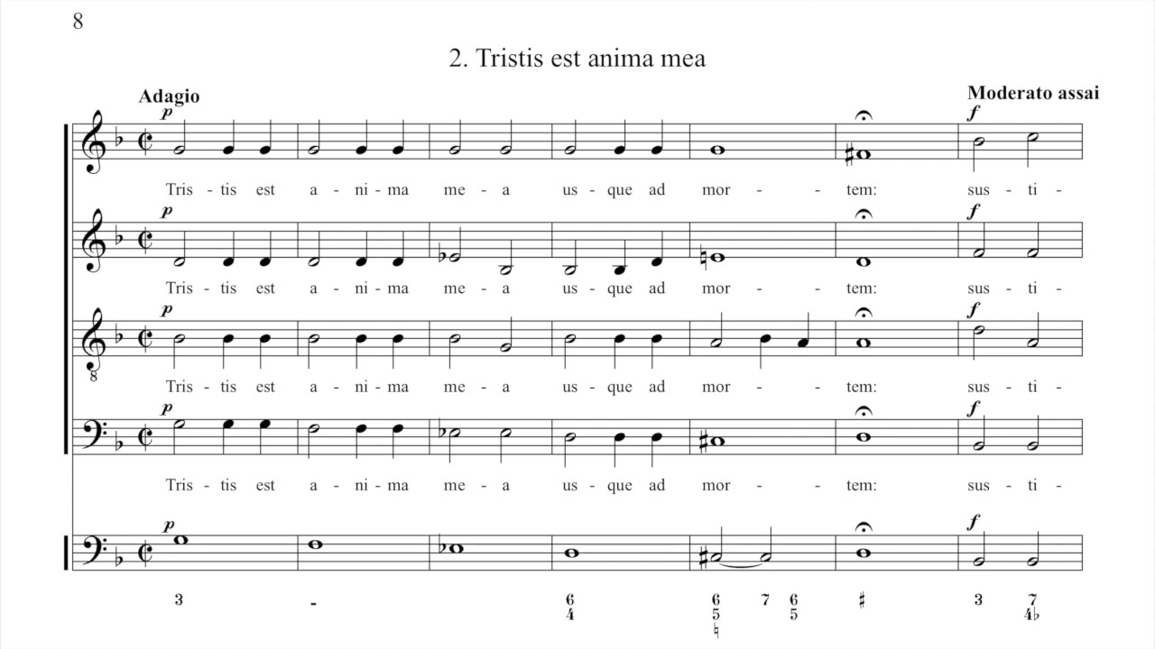 Michael Haydn   Responsoria in Coena Domini   2 Tristis est anima mea Score video