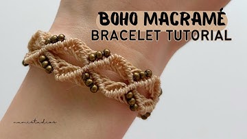 DIY Macrame Beaded Bracelet Tutorial | Boho Bracelet Design