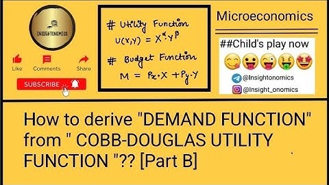 How to derive DEMAND FUNCTION from COBB-DOUGLAS UTILITY FUNCTION?? [PART B]
