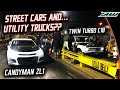 Hood Track Grudge Racing: Old Ford Trucks, Track Ambulance Gets Stuck, Candyman Camaro vs Turbo C10!