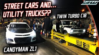 Hood Track Grudge Racing: Old Ford Trucks, Track Ambulance Gets Stuck, Candyman Camaro vs Turbo C10!