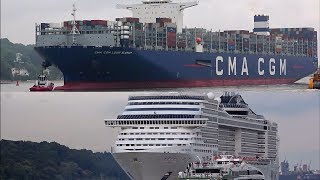 HAMBURG Shipspotting 2019 with MSC Preziosa and Ultra Large Container Ship