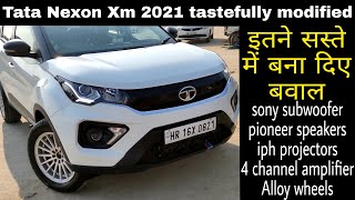 white Tata Nexon XM 2021 modified || best Tata Nexon modification with price || only one in india