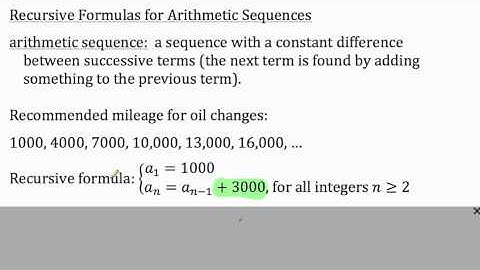 Arithmetic Sequences - Recursive Formula Notes