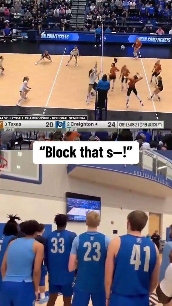 Creighton basketball supporting the volleyball team ? ? (via cucoachmac/X)