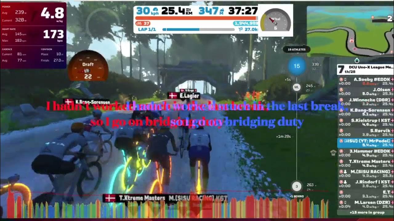 Strong team mates (and a fake one) help set the Zwift race on fire! 1st