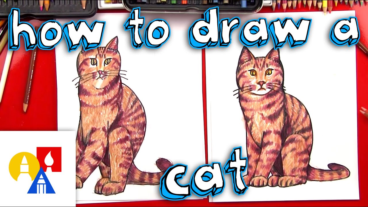 How To Draw A Realistic Cat - YouTube