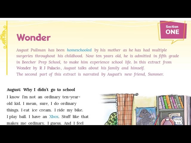 Class 7 English Chapter 1 Wonder Class 7 Book Living English Summary Of Chapter Wonder Youtube