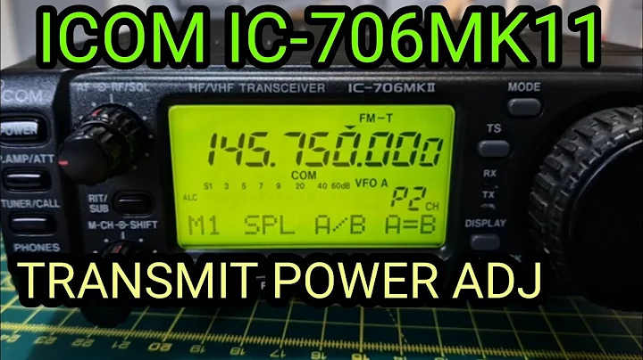 ICOM 706MK11 POWER ADJUSTMENT & LEVELS