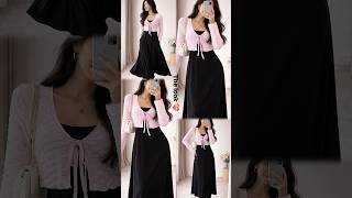 perfect casual maxi dress with pink jacket for your outings ♥️