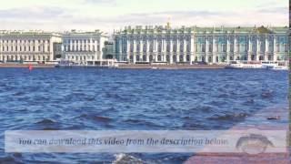 Footage. ST. PETERSBURG, RUSSIA - JULY 9, 2016 View of the palace Hermitage, from Vasilyevsky Island