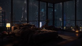 Relax With The Heavy Rain Outside The Bedroom Window, Relax With The Dark Space Of The Apartment ?️