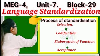 Unit-7, Language Standardisation ,And Process Steps Of Standardisation..in Hindi English, Meg-4