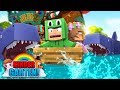 Minecraft Kindergarten - KIDS CHASED BY SHARKS! w/ Little Kelly