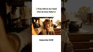Free Advice Aur Sasti Chai Se Door Raho!” – Monkey Vlog ☕🐒🤣 #monkeyvlog
