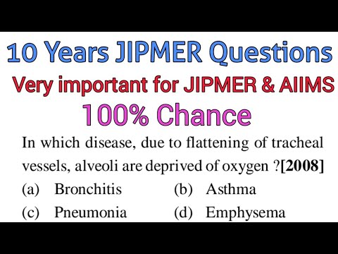 (2) JIPMER के लिए very important questions ||10 previous years JIPMER Questions ||Respiratory System