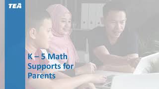 Texas Home Learning: K- 5 Math Supports for Parents