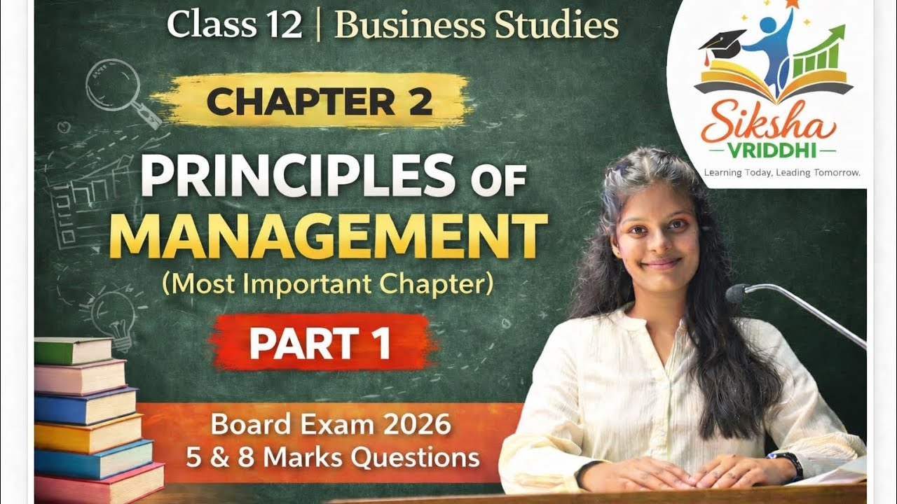 Class 12 Business Studies Chapter 2 Part 1 | Principles of Management ...
