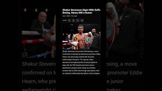 Shakur Stevenson Signs With Zuffa Boxing. (who's still laughing?)
