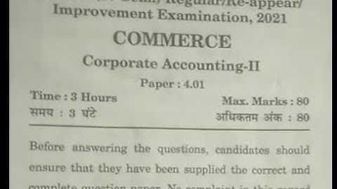 Corporate Law - II Question paper 2021 (igu)
