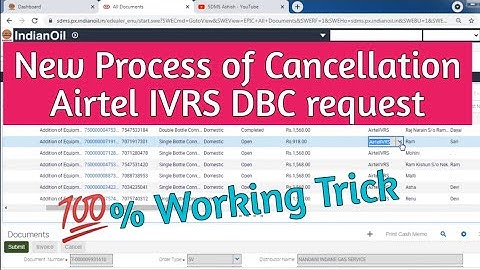 #New update of cancellation Airtel IVRS DBC request in sdms. @SDMSAshish