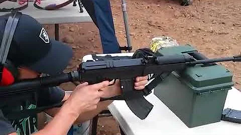 My brother Ken trying out the new Norinco T97   223 bullpup for the first tim
