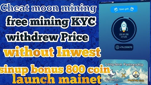 cheat moon new mining || free mining || earn crypto| listing coin market cap || withdrew || #cheat