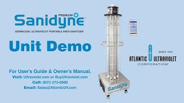 Unit Demo for Sanidyne Premium Germicidal UV Portable Area Sanitizer